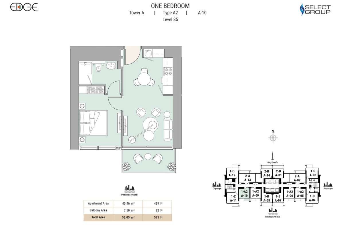 Type A2, Level 35, A-10 - The Edge Tower 1